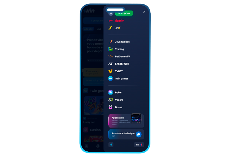 Dans la section de téléchargement de l'application