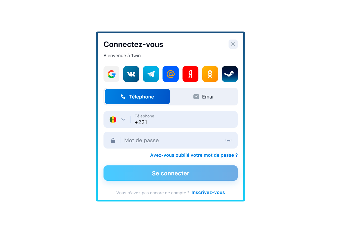 Saisissez vos informations de connexion
